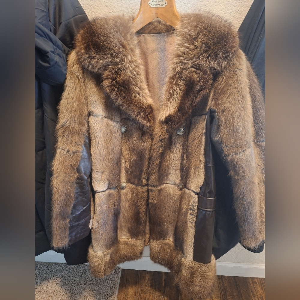 Vintage Fur Coat. Great For Costume Or Barter Fair. Very Warm.